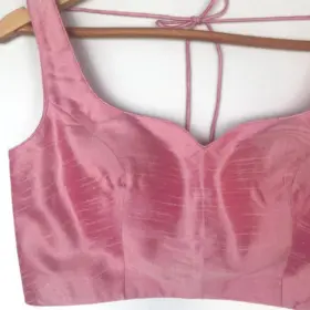 Baby pink Raw Silk Blouse