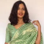 Sea Green Chanderi Silk Blouse with Zari Checks