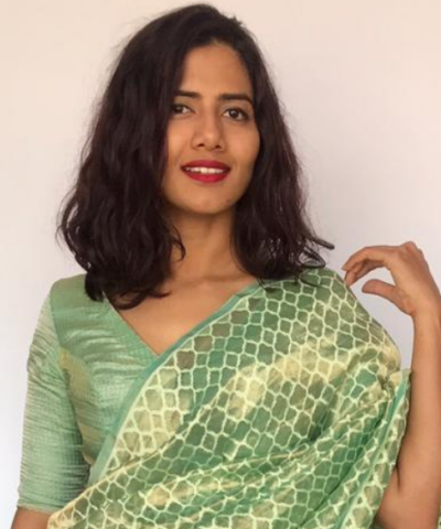 Sea Green Chanderi Silk Blouse with Zari Checks
