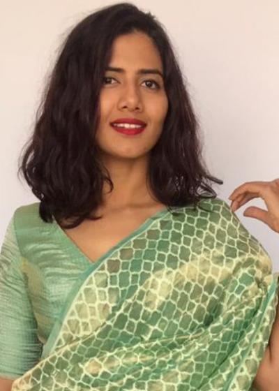 Sea Green Chanderi Silk Blouse with Zari Checks