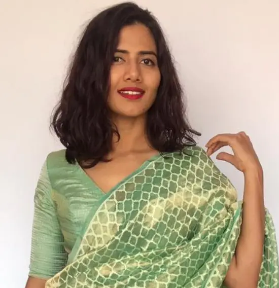 Sea Green Chanderi Silk Blouse with Zari Checks