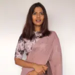 Mauve Georgette Blouse With Floral Prints