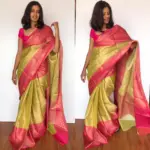 Gold Kora Silk Saree with Gold Zari Weaves - Image 2