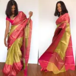 Gold Kora Silk Saree with Gold Zari Weaves - Image 4