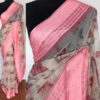 Off White Organza Saree with Floral Prints