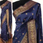 Navyblue Banarasi Silk Saree with Gold Zari Buttas