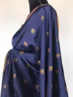 Navyblue Banarasi Silk Saree with Gold Zari Buttas - Image 7