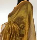 Mustard Mangalagiri Silk Saree handmade with silk border - Image 11