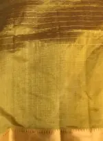 Mustard Mangalagiri Silk Saree handmade with silk border - Image 12