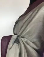 Silver Grey Chinnalapattu Silk Saree with Handwoven Buttas - Image 6