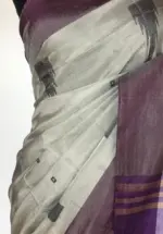 Silver Grey Chinnalapattu Silk Saree with Handwoven Buttas - Image 4