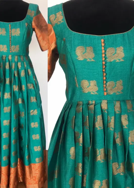 Blue Linen Cotton Dress