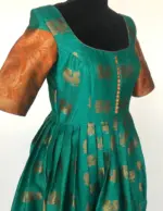 Blue Linen Cotton Dress - Image 4