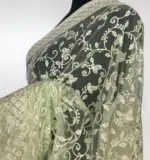 Mint Designer Net Saree with Embroidery - Image 7
