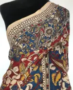 Maroon Printed Kalamkari Silk Saree