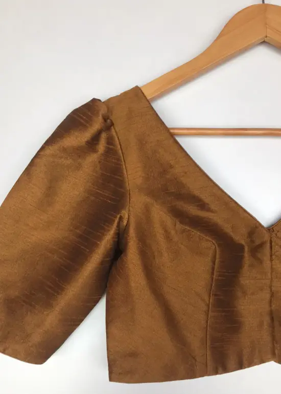 Dark Mustard Raw Silk Blouse
