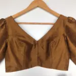 Dark Mustard Raw Silk Blouse