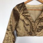Metallic Gold Heavy Tissue Silk Blouse - Image 10