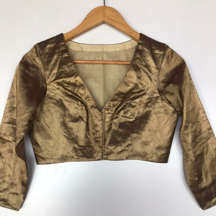 Metallic Gold Heavy Tissue Silk Blouse