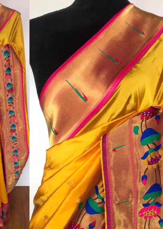 Navyblue Banarasi Silk Saree with Paithani Weaves