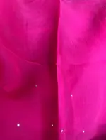 Pink Chiffon Saree with Badla work