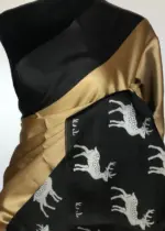 Gold Kora Silk Saree with Gold Zari Weaves - Image 4