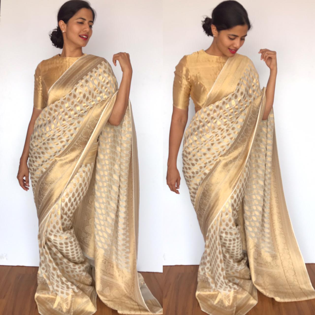 party wear banarasi georgette saree