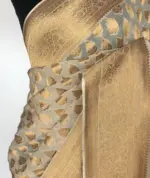 Ivory Banarasi Silk Saree in Georgette adorned with Gold Zari Motifs - Image 6
