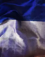 Royal Blue Mangalagiri Silk Saree handmade - Image 5