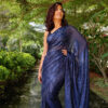 Navyblue Georgette Sequin Saree with Embroidery Work