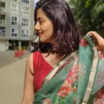Forest Green Kota Silk Saree with Prints
