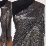 Silver Georgette Saree with Embroidered Sequins