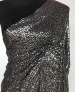 Silver Georgette Saree with Embroidered Sequins - Image 3