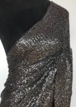 Silver Georgette Saree with Embroidered Sequins - Image 7