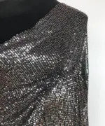 Silver Georgette Saree with Embroidered Sequins - Image 5