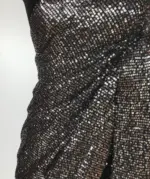 Silver Georgette Saree with Embroidered Sequins - Image 4