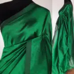 Bottle Green Pure Mangalagiri Silk Saree - Image 2