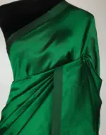 Bottle Green Pure Mangalagiri Silk Saree - Image 3