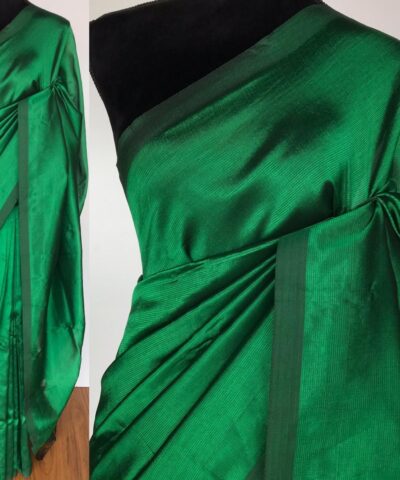 Bottle Green Pure Mangalagiri Silk Saree