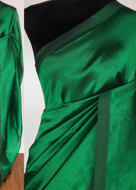 Bottle Green Pure Mangalagiri Silk Saree