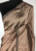 Metallic Brown Pure Mangalagiri Silk Saree - Image 3