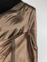 Metallic Brown Pure Mangalagiri Silk Saree - Image 6