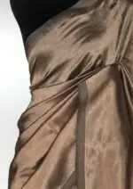 Metallic Brown Pure Mangalagiri Silk Saree - Image 5