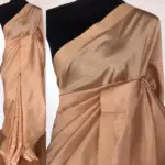 Light Peach Pure Mangalagiri Silk Saree