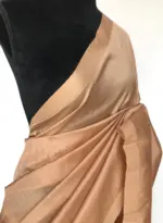 Light Peach Pure Mangalagiri Silk Saree - Image 3