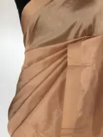 Light Peach Pure Mangalagiri Silk Saree - Image 5