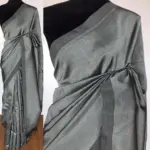 Grey Pure Mangalagiri Silk Saree