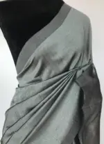 Grey Pure Mangalagiri Silk Saree - Image 3