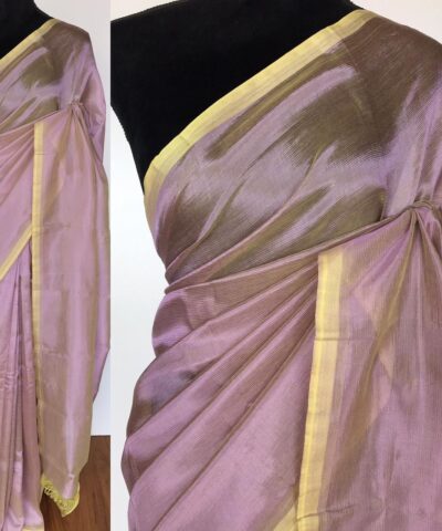 Mauve Pure Mangalagiri Silk Saree