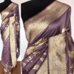 Lilac Banarasi Silk Saree with Gold Zari Weaves